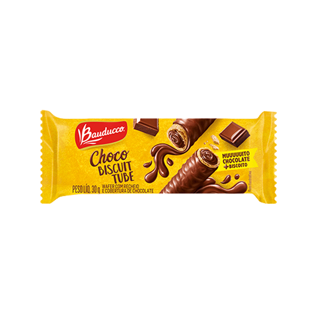 Choco Biscuit Tube Bauducco 30G | 15 unidades - lojabauducco