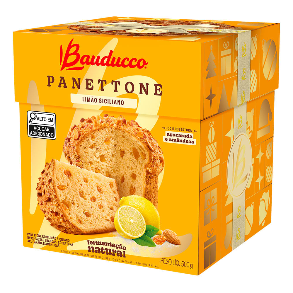 Panettone Bauducco Sabor Limão Siciliano Caixa 500g