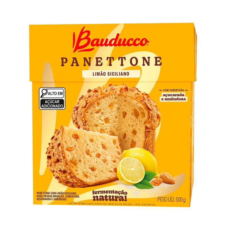 PANETTONE LIMÃO SICILIANO E PASSAS BAUDUCCO 500G