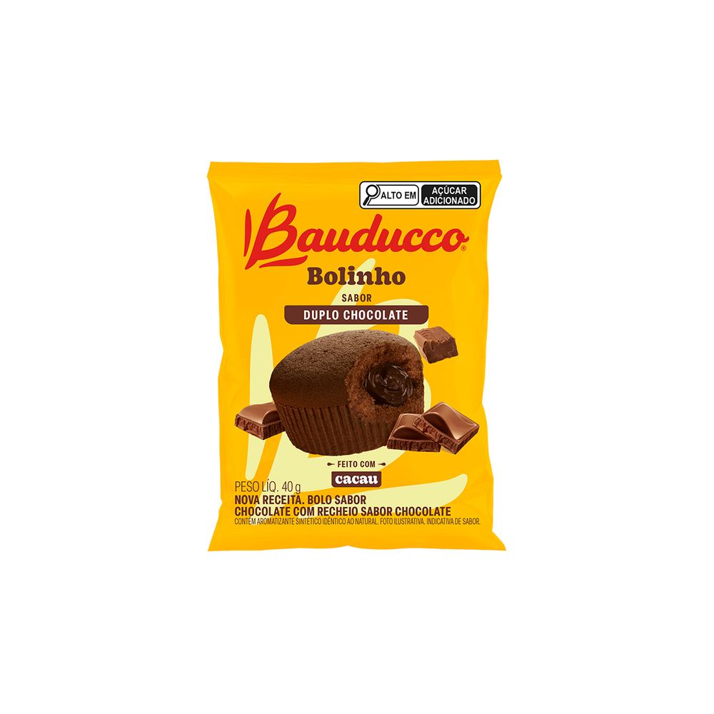 Bolinho Duplo Chocolate Bauducco 40g, 1 unidade