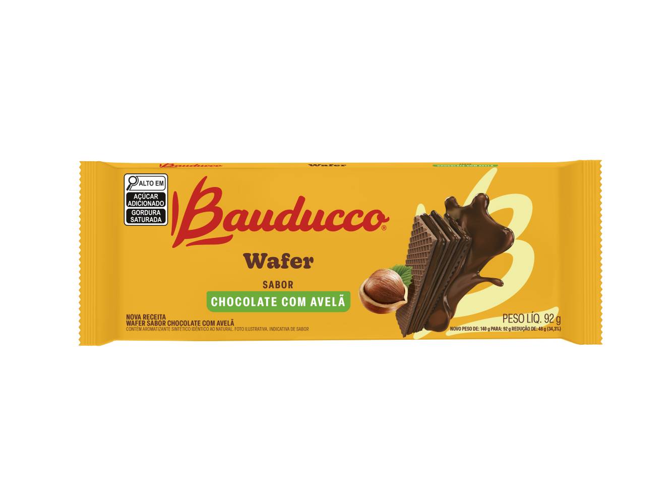 Wafer Chocolate com Avelã Bauducco 92g